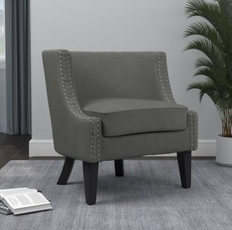 905519 Set of 2 Accent Chairs in Grey Fabric by Coaster