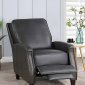 Venice Accent Chair AC02188 in Gray Leather by Acme w/Footrest