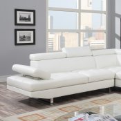 4013 Sectional Sofa in White Bonded Leather