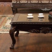 Alexa Coffee Table in Cherry w/Genuine Marble Top & Options