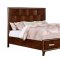 Saﬁre CM7616 Bedroom in Brown Cherry Finish w/Storage Bed