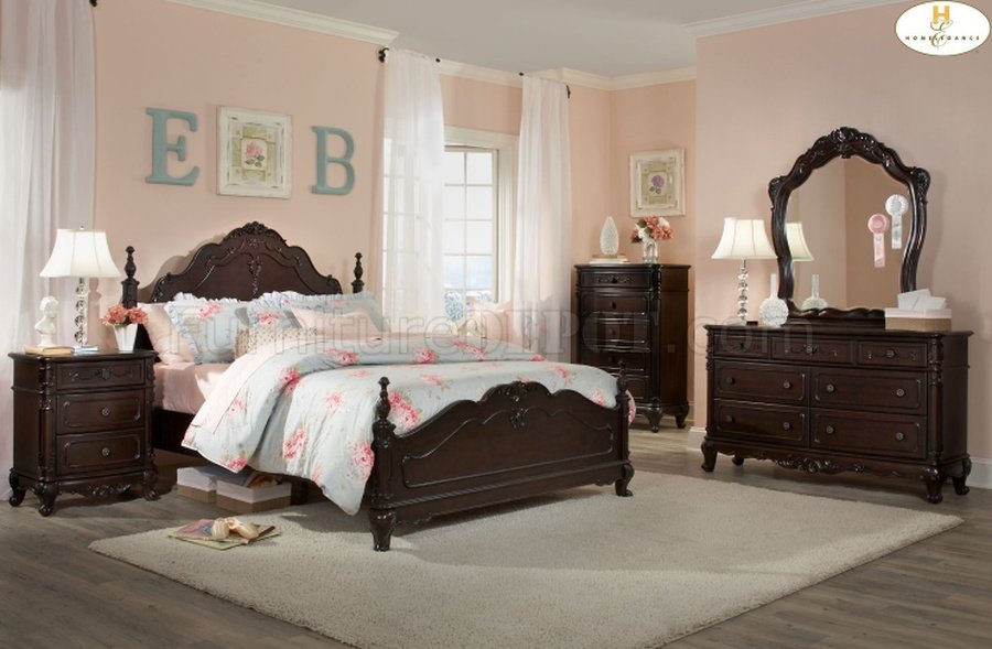 Cinderella Bedroom 1386 Dark Cherry by Homelegance w/Options - Click Image to Close