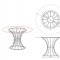 Destiny Dining Table 5Pc Set by Chintaly w/Clear Glass Top