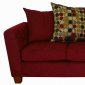 Red Fabric Modern Sofa & Loveseat Set w/Optional Items