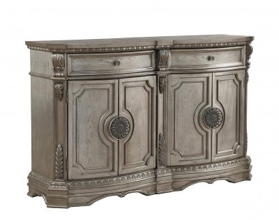 Northville Server 66926 in Antique Silver by Acme w/Wood Top