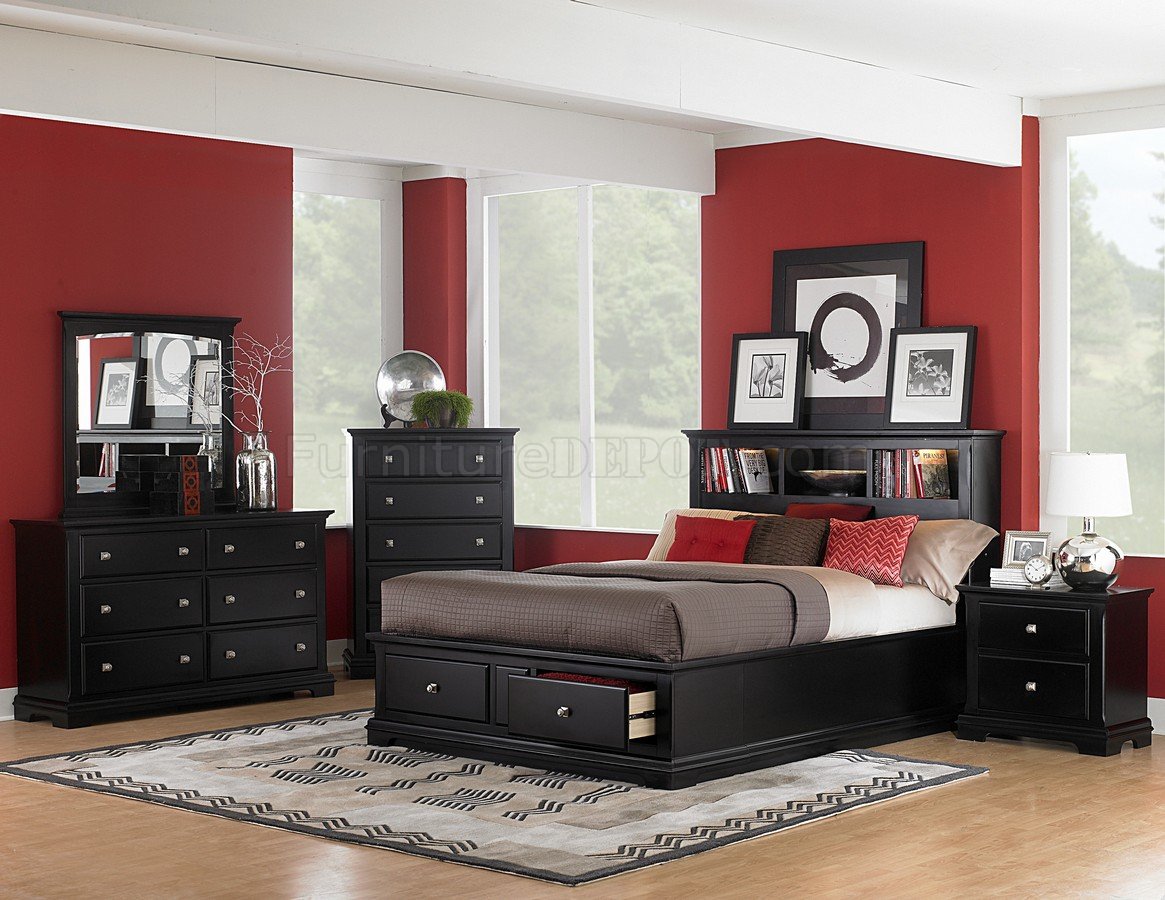 Preston Bedroom 814BK in Black by Homelegance w/Options - Click Image to Close