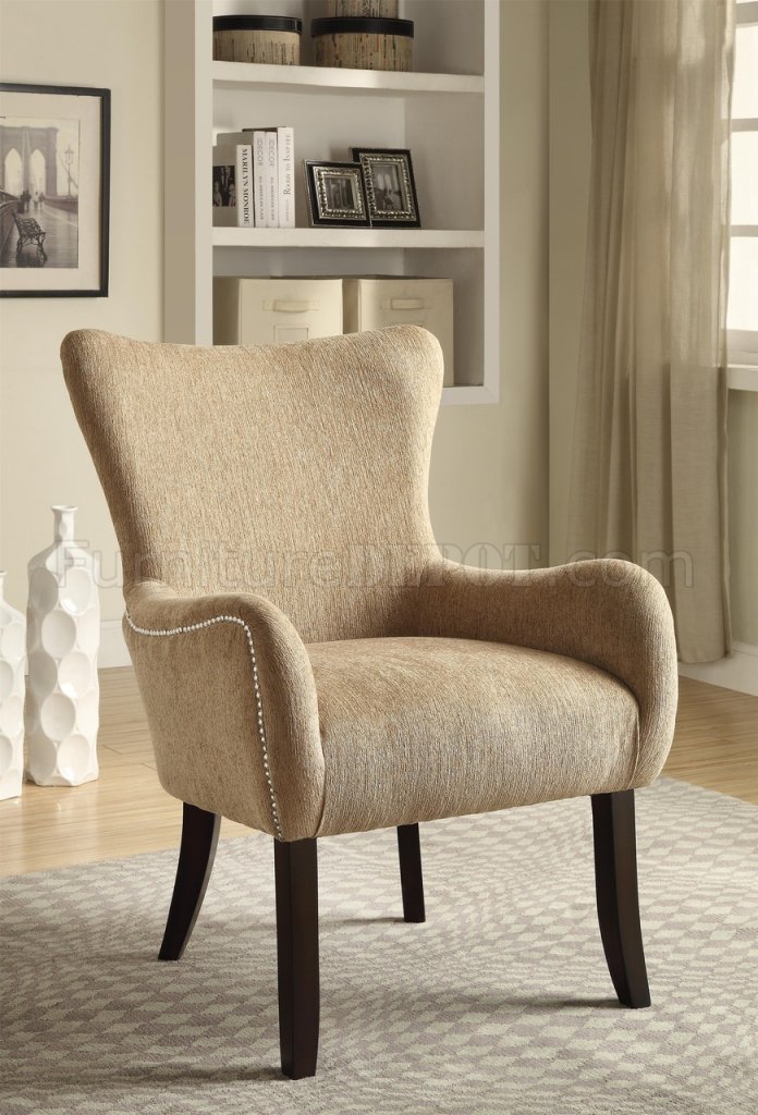 902503 Accent Chair Set of 2 in Sand Chenille Fabric by Coaster