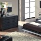 603 Toledo Black Leather Upholstered Bed With Metal Legs