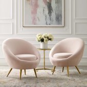 Circuit Accent Chair Set of 2 in Pink Velvet by Modway