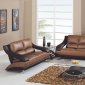 U982 Tan & Brown Bonded Leather Living Room by Global