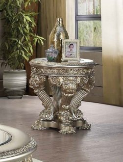 Danae End Table LV01203 in Champagne & Gold by Acme