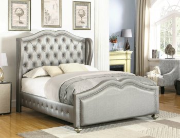 Belmont Upholstered Bed 300824 in Metallic Fabric by Coaster [CRB-300824 Belmont]