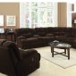 50475 Ahearn Motion Sectional Sofa in Chocolate Fabric by Acme