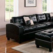 Kiva Sectional Sofa 51195 in Black Bonded Leather Match by Acme