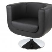Bliss Swivel Chair in Black Leatherette by Whiteline Imports