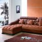 Bycast Leather & Micro Suede Two-Tone Brown Sectional Sofa