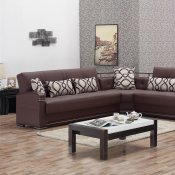 Alpine Sectional Sofa in Brown Bonded Leather by Empire