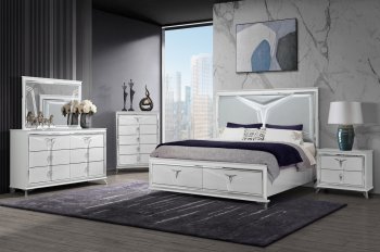 Romo White Bedroom by Global w/Options [GFBS-Romo White]