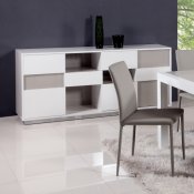 Gina Dining Table 5Pc Set in White & Grey by Chintaly
