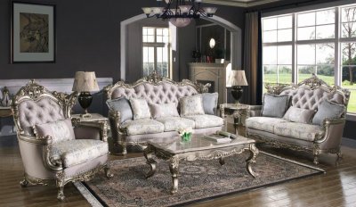 Imperial Sofa, Loveseat & Chair 3Pc Set in Light Gray Fabric