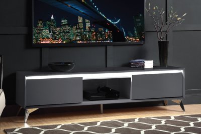 Raceloma TV Stand 91996 in Gray by Acme w/LED