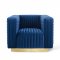 Charisma Sofa in Navy Velvet Fabric by Modway w/Options