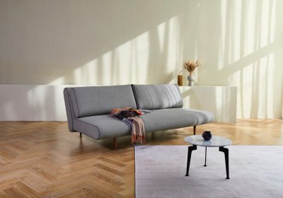 Unfurl Lounger Sofa Bed in Ash Gray 533 by Innovation