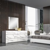 Nina Premium Bedroom in White & Gray by J&M w/Optional Casegoods