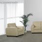 Cream Bonded Leather Modern Loveseat & Sofa Set w/Options