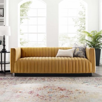 Conjure Sofa in Cognac Velvet Fabric by Modway w/Options [MWS-3885 Conjure Cognac]