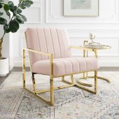 Inspire Accent Chair in Pink Velvet by Modway