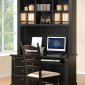Pottery 875 Writing Desk w/Hutch in Black by Homelegance