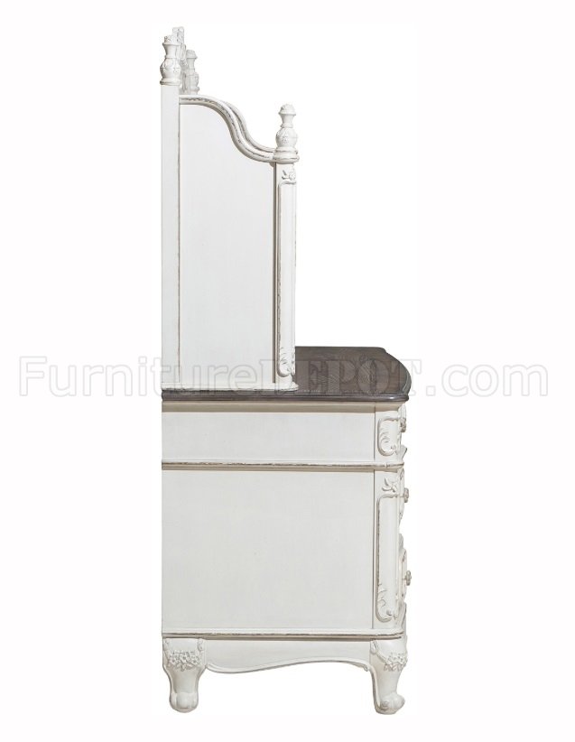 Cinderella Desk Hutch 1386nw In Antique White By Homelegance