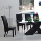 Modern Dinette Set With "X" Shape Legs And Glass Top