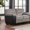 UMC7KD Sofa & Loveseat in Grey Fabric & Black PVC by Global