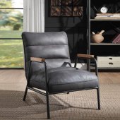Nignu Accent Chair 59950 in Gray Top Grain Leather by Acme