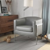 Tiarnan Set of 2 Accent Chairs 59811 in Vintage Gray PU by Acme