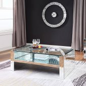 Nysa Coffee Table 81470 in Mirror by Acme w/Options