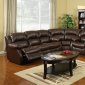 8002 Reclining Sectional Sofa in Brown Bonded Leather