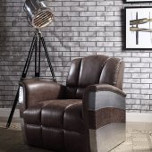Brancaster Accent Chair 59716 in Brown Leather by Acme