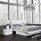 White Glossy Finish Stylish Modern Bed w/Optional Casegoods