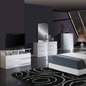 8103-Aurora White Bedroom Set by Global w/Upholstered Bed