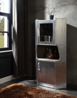 Brancaster Corner Cabinet 97710 in Aluminum by Acme