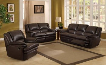 Dark Chocolate Color Modern Recliner Living Room Set [CVS-Texas]
