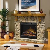 Fieldstone Mantel Electric Fireplace by Dimplex w/Logs