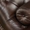 Rich Brown Top Grain Tufted Leather Traditional Chaise Lounge