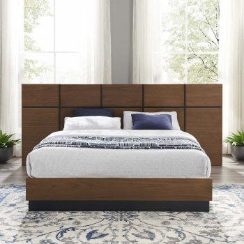 Caima Platform Queen Bed in Walnut by Modway [MWB-MOD-6187-WAL Caima]