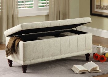 Aflon Lift Top Storage Bench 4730NF by Homelegance in Cream [HEO-4730NF Afton]