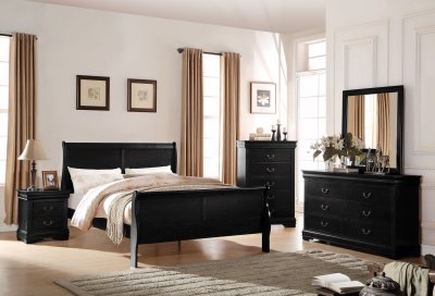 Louis Philippe Bedroom 23730 5Pc Set in Black by Acme w/Options