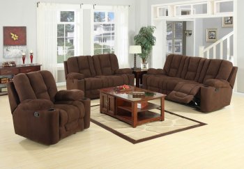 Chocolate Fabric Modern Motion Sofa & Loveseat Set w/Options [CHFS-FR-140-Brampton]